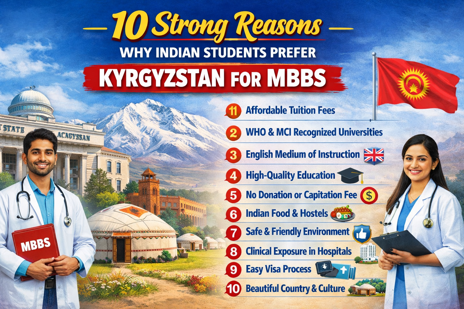 10 Strong Reasons Why Indian Students Prefer Kyrgyzstan for MBBS